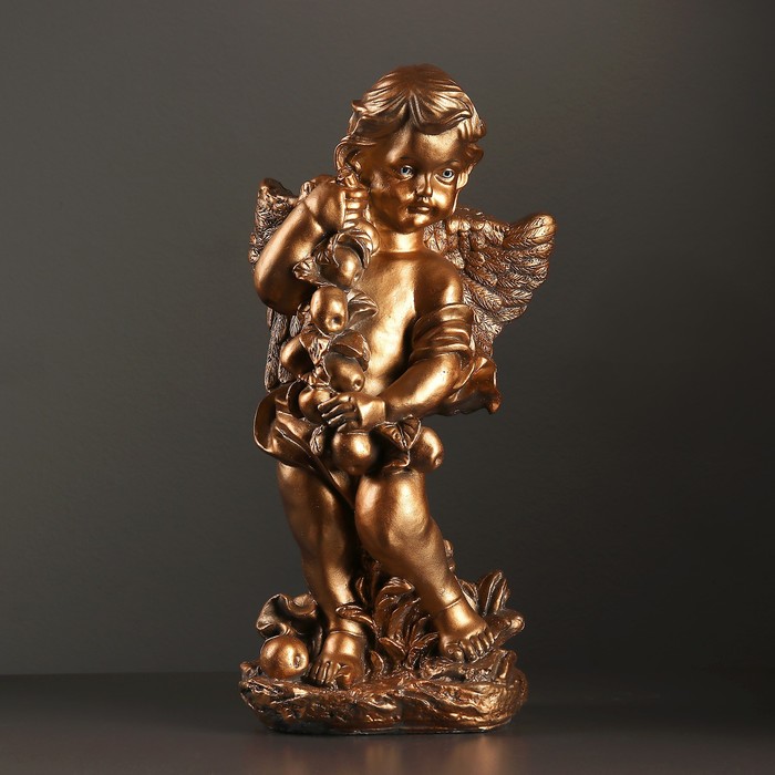 Фигура "Ангел с яблоками" 19х24х48см бронза