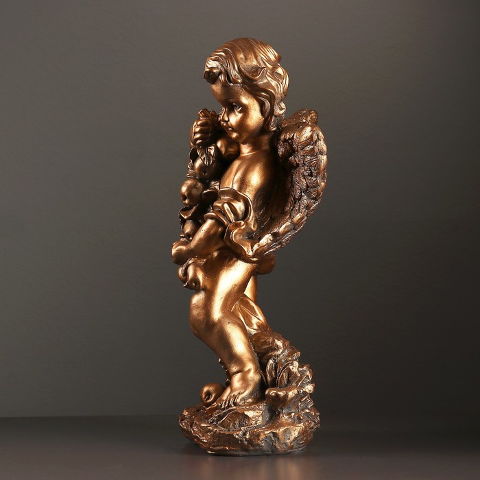 Фигура "Ангел с яблоками" 19х24х48см бронза