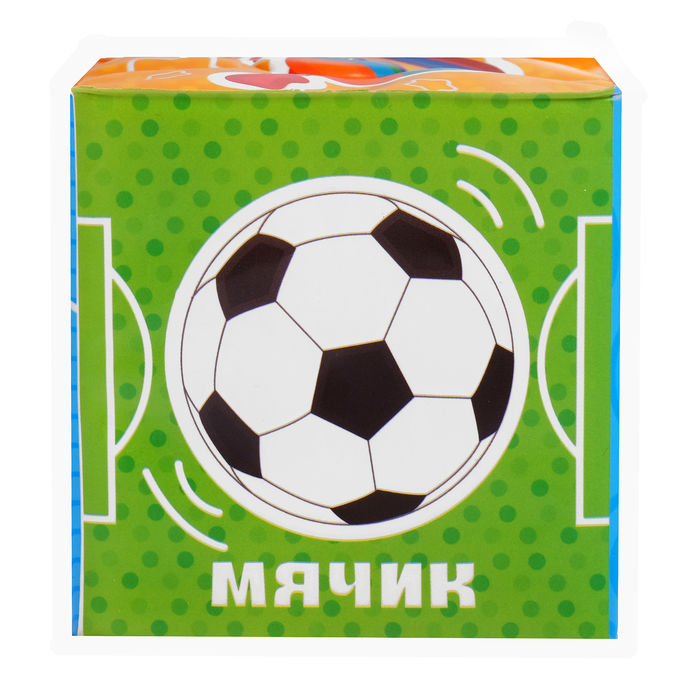 Мягкий кубик «Предметы» со свистулькой, размер 7х7 см, для купания