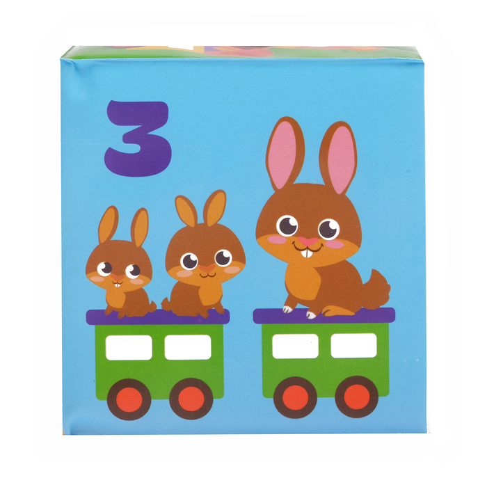 Мягкий кубик «Учим счёт» со свистулькой, размер 7х7 см, для купания