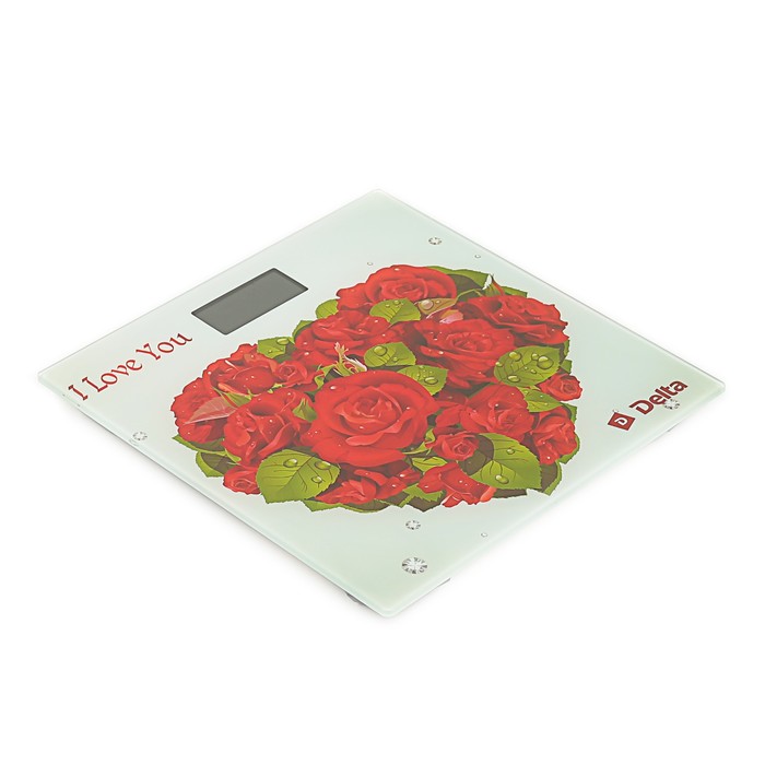 Весы напольные DELTA D-9217, электронные, до 150 кг, "Розы для любимой"