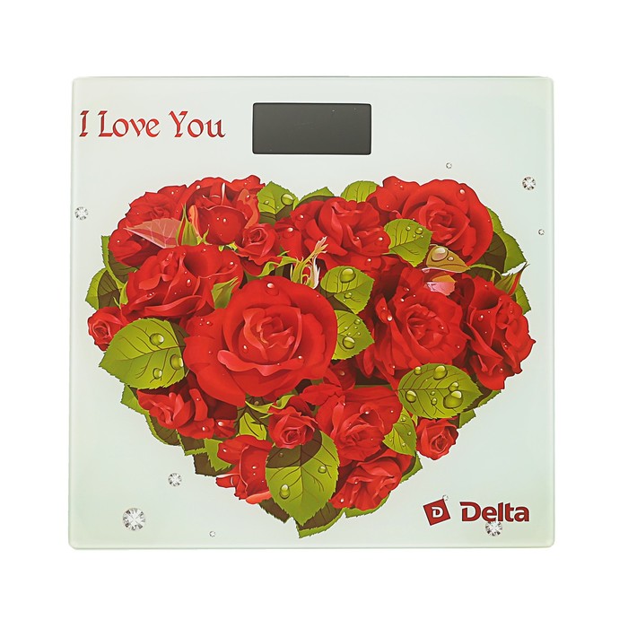 Весы напольные DELTA D-9217, электронные, до 150 кг, "Розы для любимой"