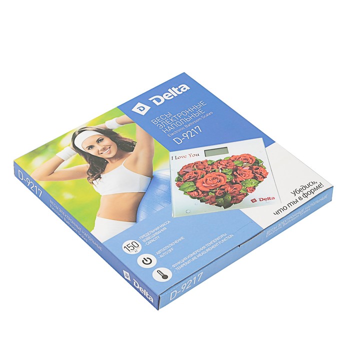 Весы напольные DELTA D-9217, электронные, до 150 кг, "Розы для любимой"