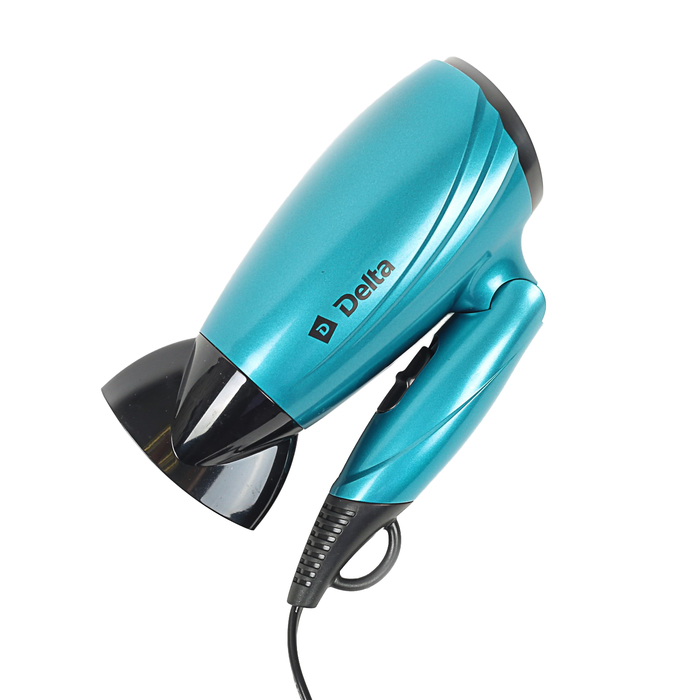 Фен DELTA DL-0933, 1600 Вт, 2 режима, складная ручка, бирюзовый
