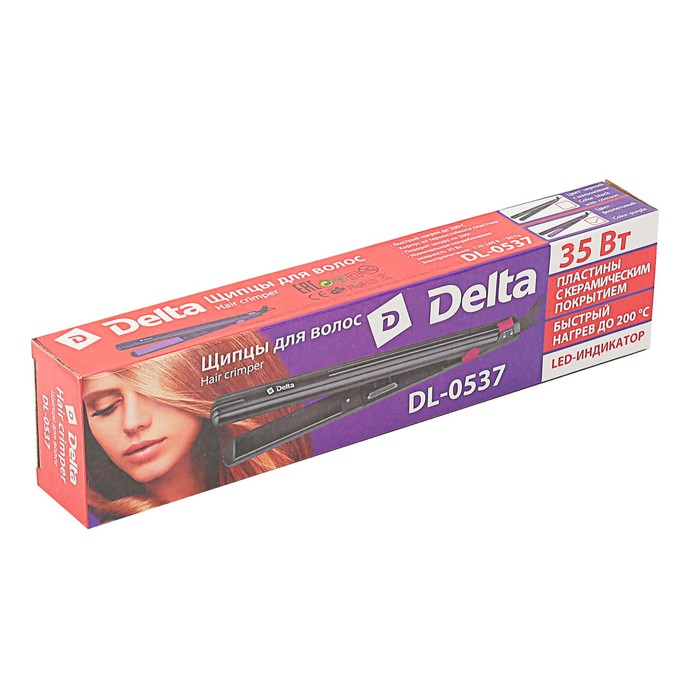 Выпрямитель DELTA DL-0537, 35 Вт, керамическое покрытие, фиолетовый