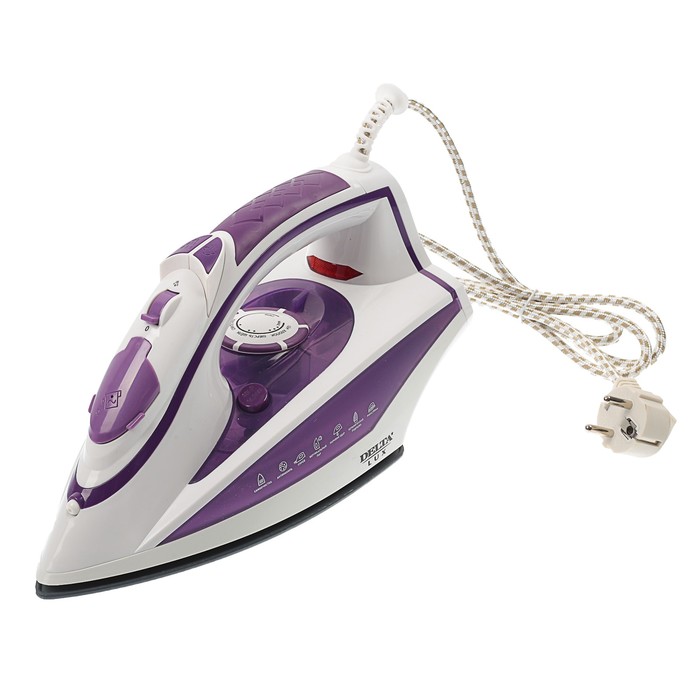 Утюг DELTA LUX DL-352, 2200 Вт, керамическая подошва, фиолетовый