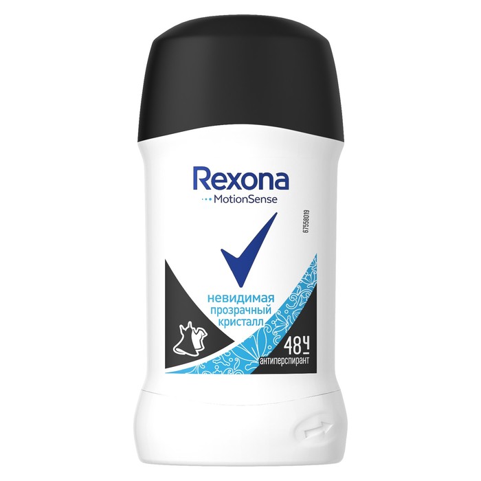 Антиперспирант Rexona "Прозрачный кристалл", карандаш, 40 мл