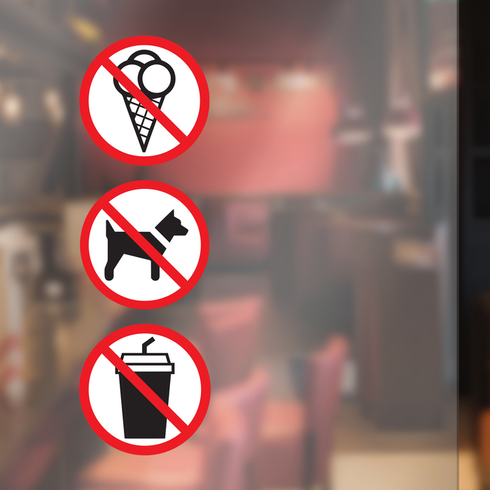 Наклейка "С едой нельзя" 180х180мм