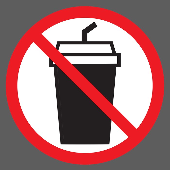 Наклейка "С напитками нельзя" 180х180мм