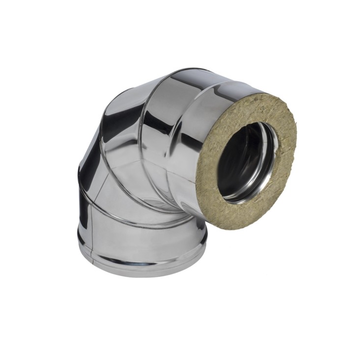 Колено Феррум утепленное угол 90°, нержавеющее 430/0,8 мм, зеркальное, d 150/210 мм, по воде 37203