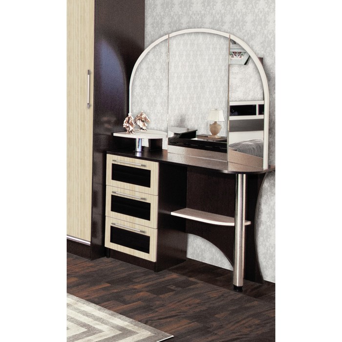 Стол косметический Эдем, 1600х1000х440, Венге/Дуб молочный