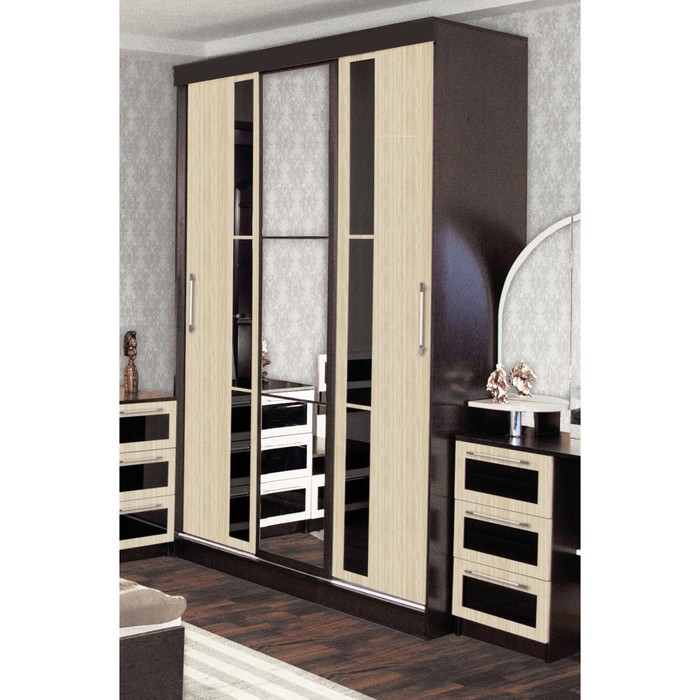 Шкаф-купе Эдем 1.35м, 2220х1350х580, Венге/Дуб молочный