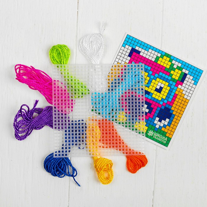 Вышивка на пластиковой канве "Сова", 10 х 10 см