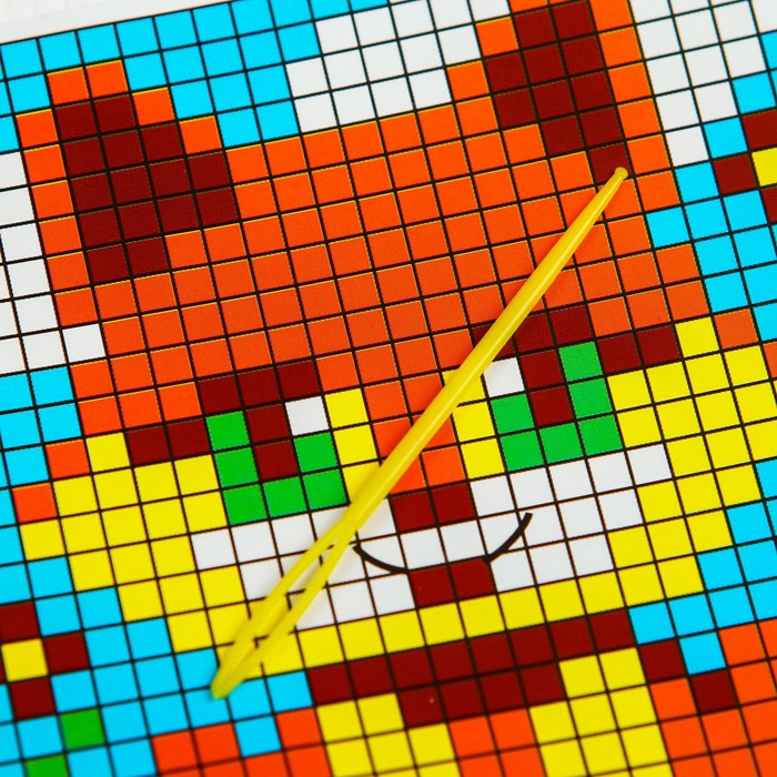 Вышивка на пластиковой канве "Лиса", 10 х 10 см