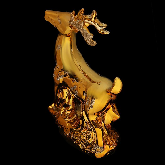 Сувенир керамика "Золотой олень" 18,5х14х5,8 см