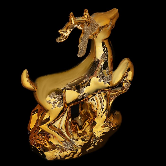 Сувенир керамика "Золотой олень" 18,5х14х5,8 см