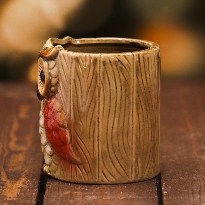 Сувенир керамика карандашница "Сова" 9х8х7,2 см