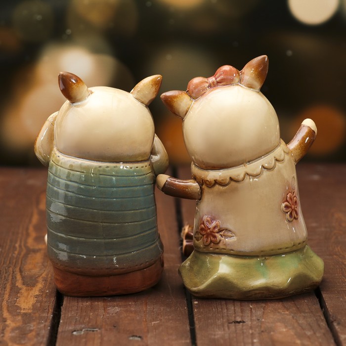 Сувенир керамика "Поросята сладкая парочка" набор 2 шт 19,5х10х8,5 см