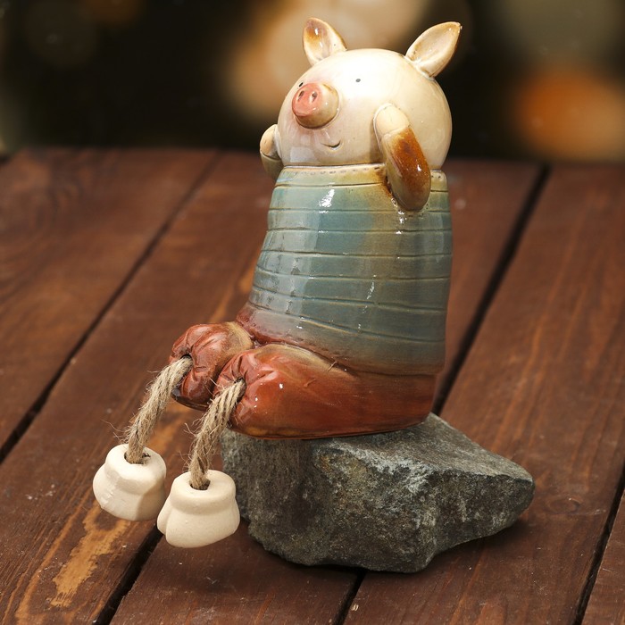 Сувенир керамика "Поросята сладкая парочка" набор 2 шт 19,5х10х8,5 см