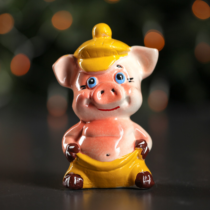 Копилка "Свинка в кепке"  13 см микс