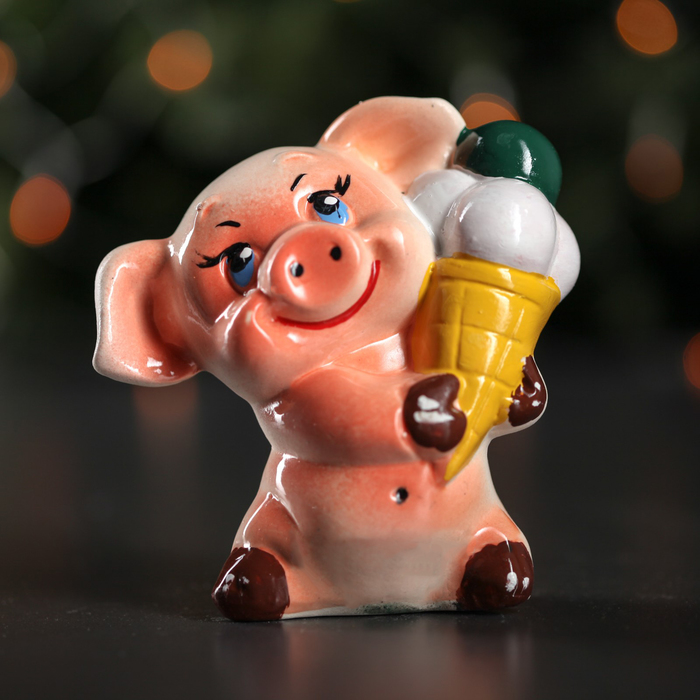 Копилка "Свинка с мороженным"  13 см