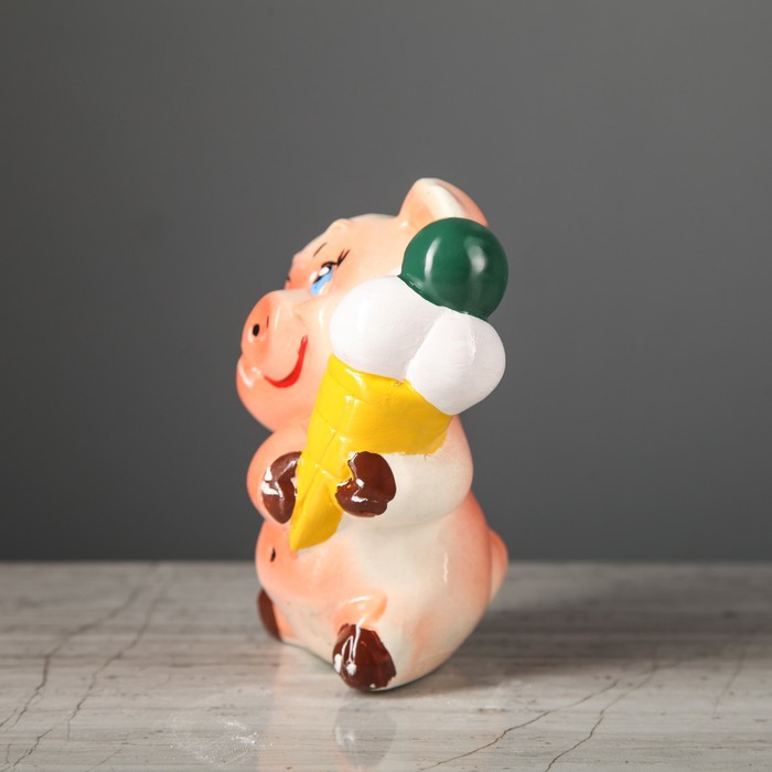 Копилка "Свинка с мороженным" 13 см