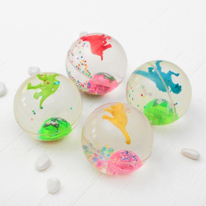 Мяч световой "Динозавр" с водой 7,5 см, виды МИКС