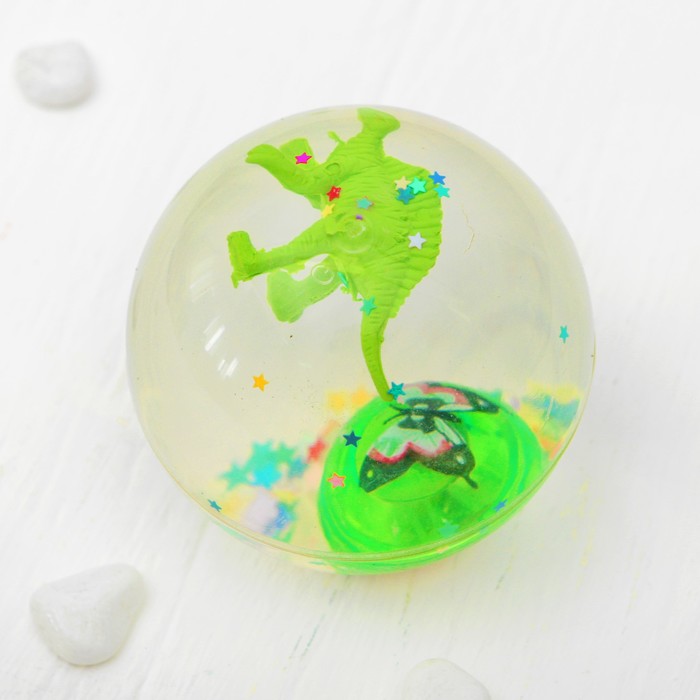 Мяч световой "Динозавр" с водой 7,5 см, виды МИКС