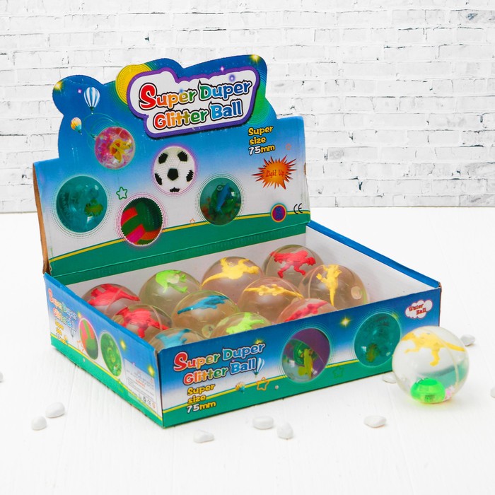 Мяч световой "Динозавр" с водой 7,5 см, виды МИКС