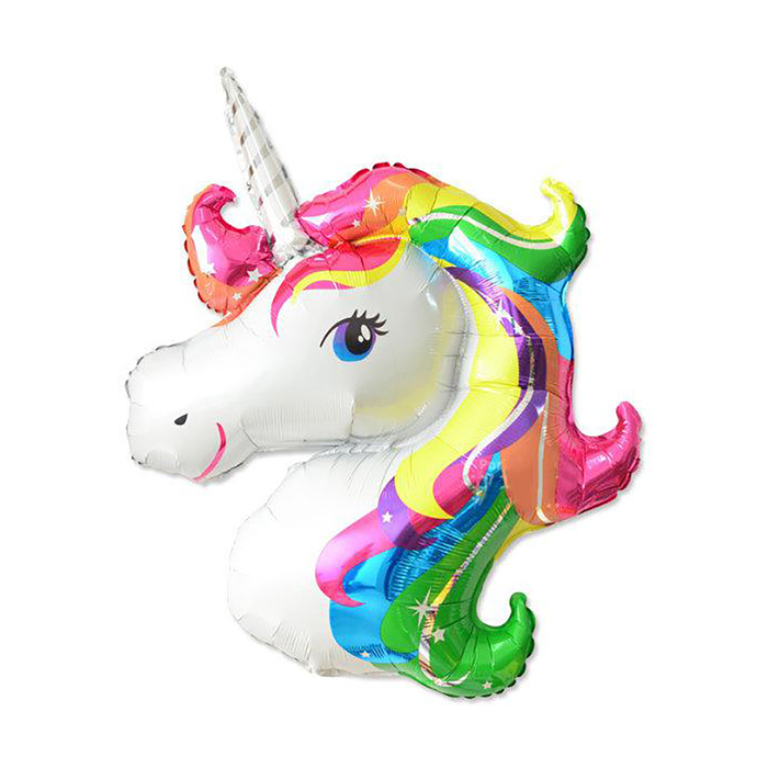 Шар фольгированный 18" "Единорог", радуга