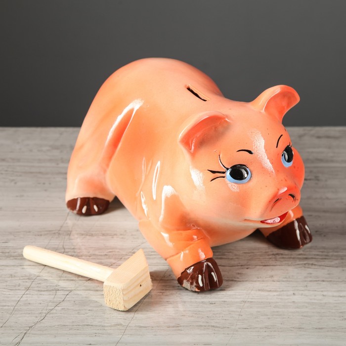 Копилка "Хряк с молотком" большая 30*25 см