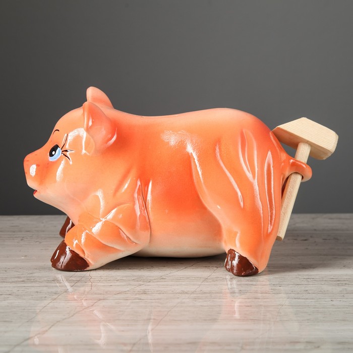 Копилка "Хряк с молотком" большая 30*25 см