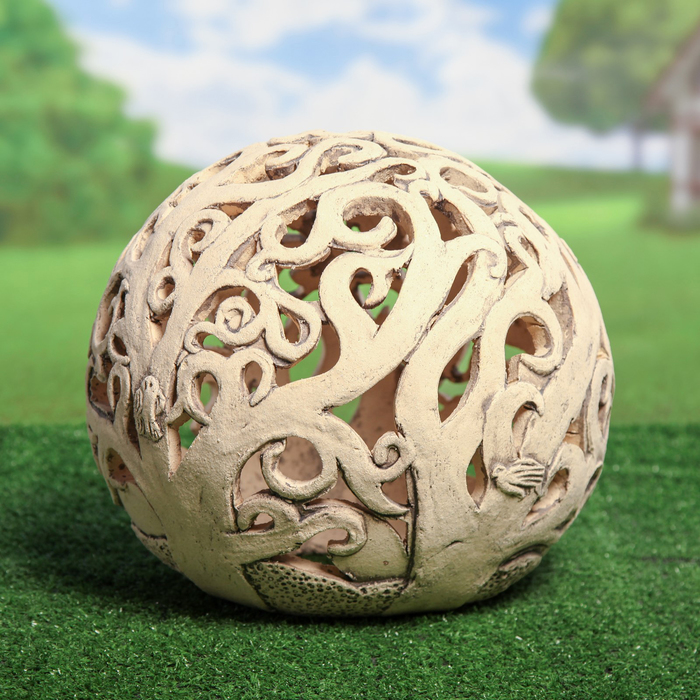 Садовый светильник "Шар дерево", шамот