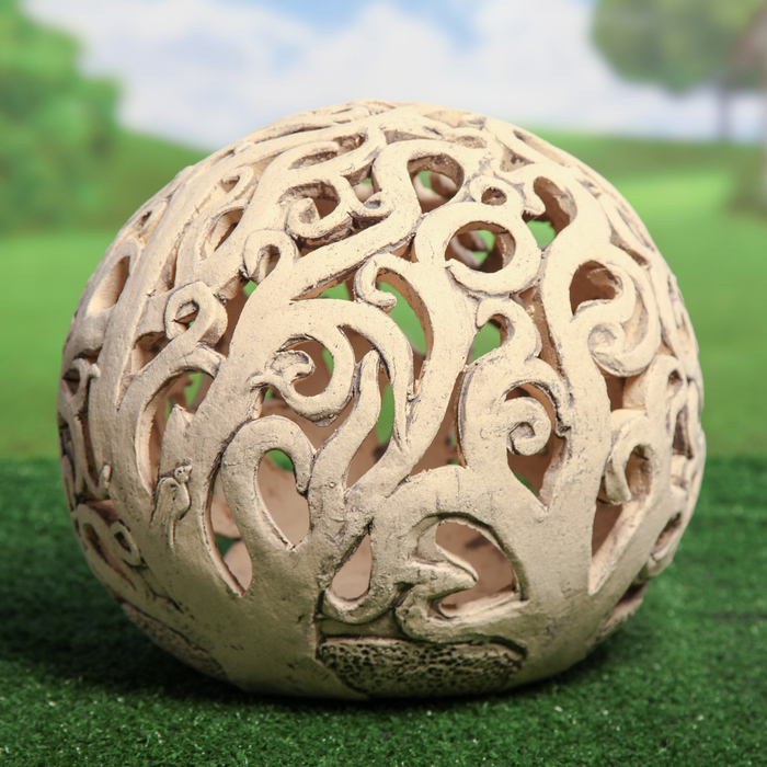 Садовый светильник "Шар дерево", шамот