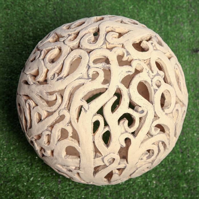 Садовый светильник "Шар дерево", шамот