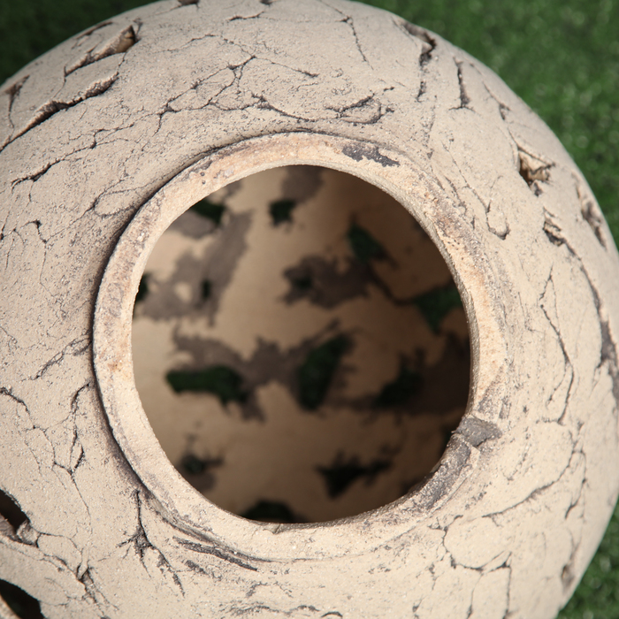 Садовый светильник "Шар трещина", шамот