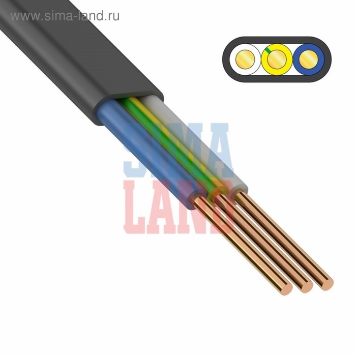 

Кабель "Кабэкс", ВВГ-Пнг(А), 3х2.5 мм2, 50 м, плоский, ГОСТ
