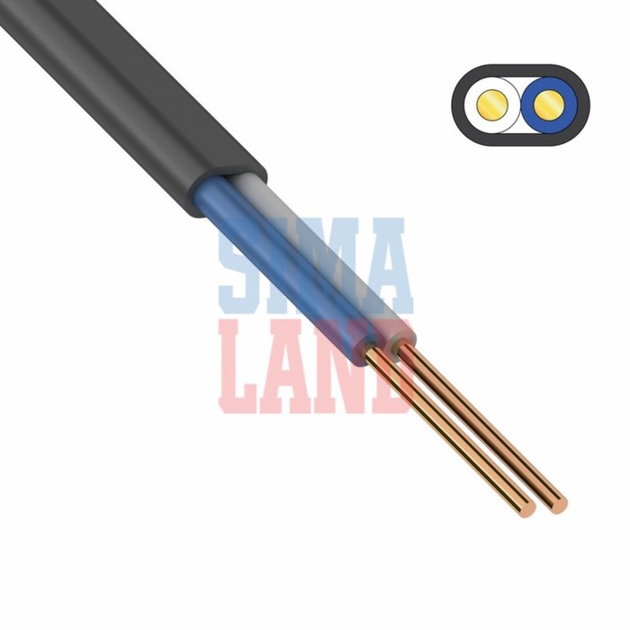 Кабель "Кабэкс", ВВГ-Пнг(A)-LS, 2х2.5 мм2, 5 м, плоский, ГОСТ