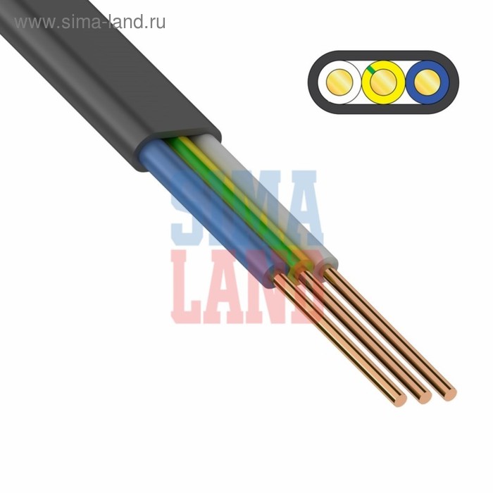 

Кабель "Кабэкс", ВВГ-Пнг(A)-LS, 3х1.5 мм2, 50 м, плоский, ГОСТ