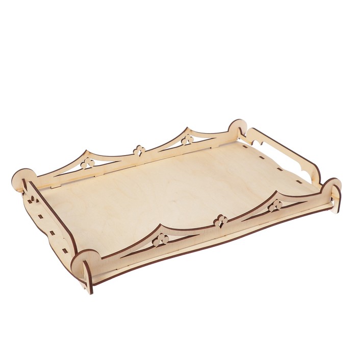 Заготовка для декора "Поднос Весенний №2" из фанеры 23х35 см набор 5 деталей