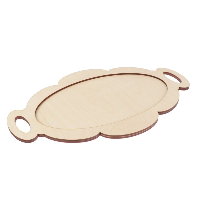 Заготовка для декора "Поднос Овальный №4" из фанеры 36х25 см  (набор 2 детали)