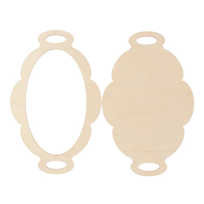 Заготовка для декора "Поднос Овальный №4" из фанеры 36х25 см (набор 2 детали)