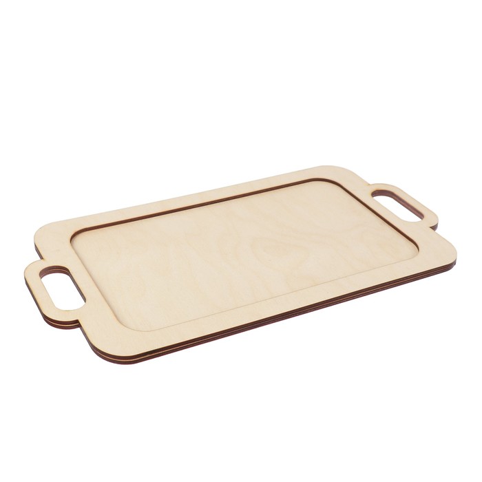 Заготовка для декора "Поднос Простой №5" из фанеры 36х20 см набор 2 детали