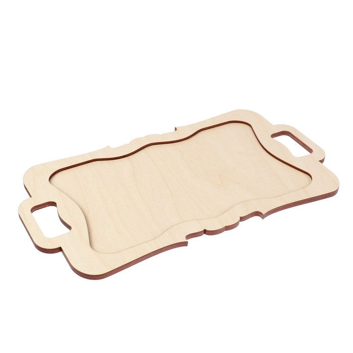 Заготовка для декора "Поднос Изгибы №6" из фанеры 36х20 см набор 2 детали