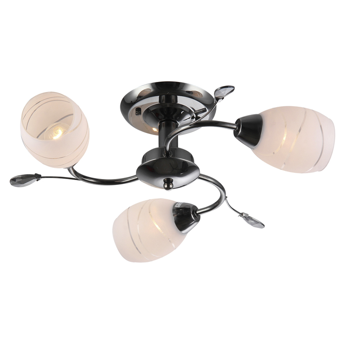 Люстра "Адель" 3x60Вт E14 черный-хром 51x51x16 см.