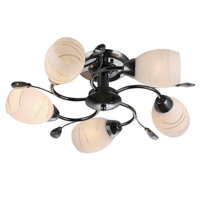 Люстра "Адель" 5x60Вт E14 черный-хром 51x51x16 см.