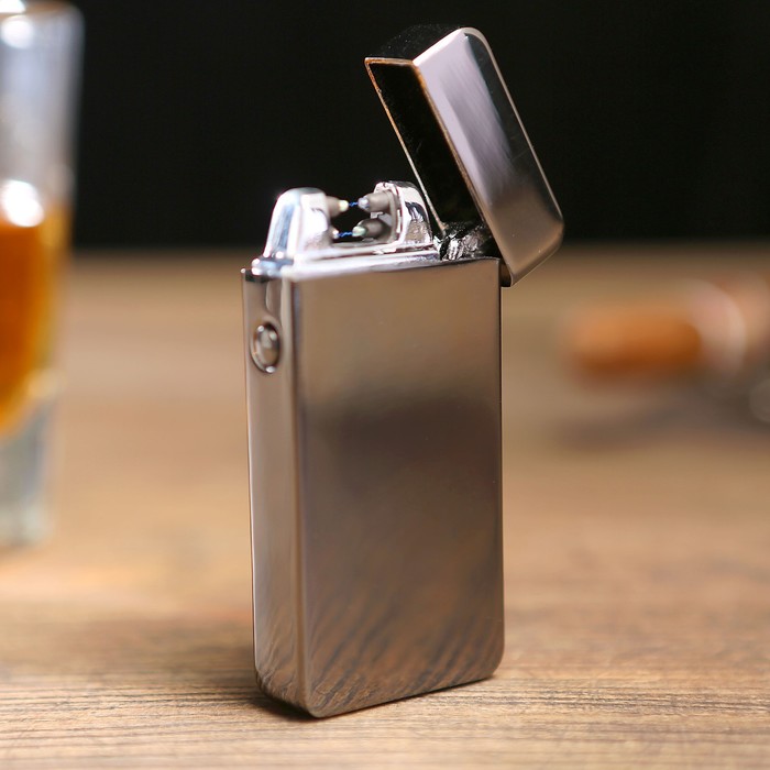 Зажигалка электронная «Классика», дуговая, USB в комп-те, чёрная, 1х3.5х7 см