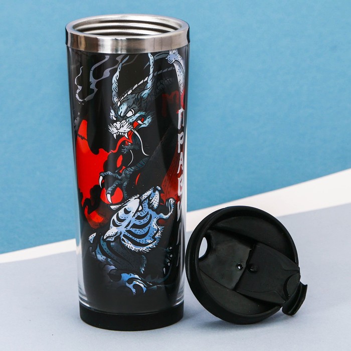 Термостакан, металлическая колба, сменная вставка "Мои правила", 350 мл