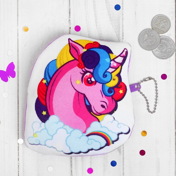 Мягкий кошелёк "Единорог в облаках"