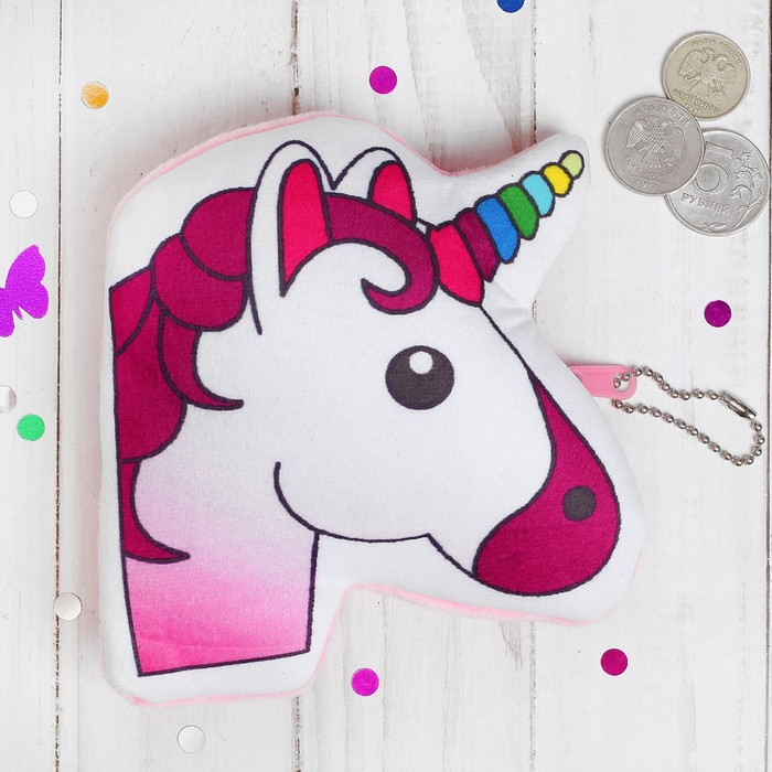 Мягкий кошелёк "Единорог" радужный рог